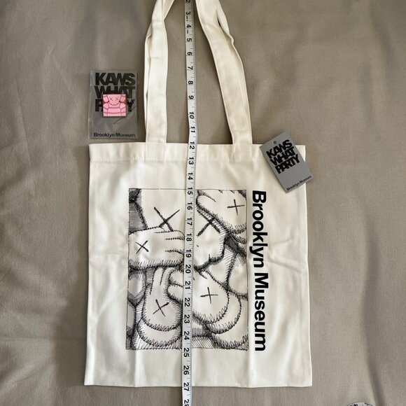 NEW KAWS What Party x Brooklyn Museum Tote and Pin - Picture 3 of 7